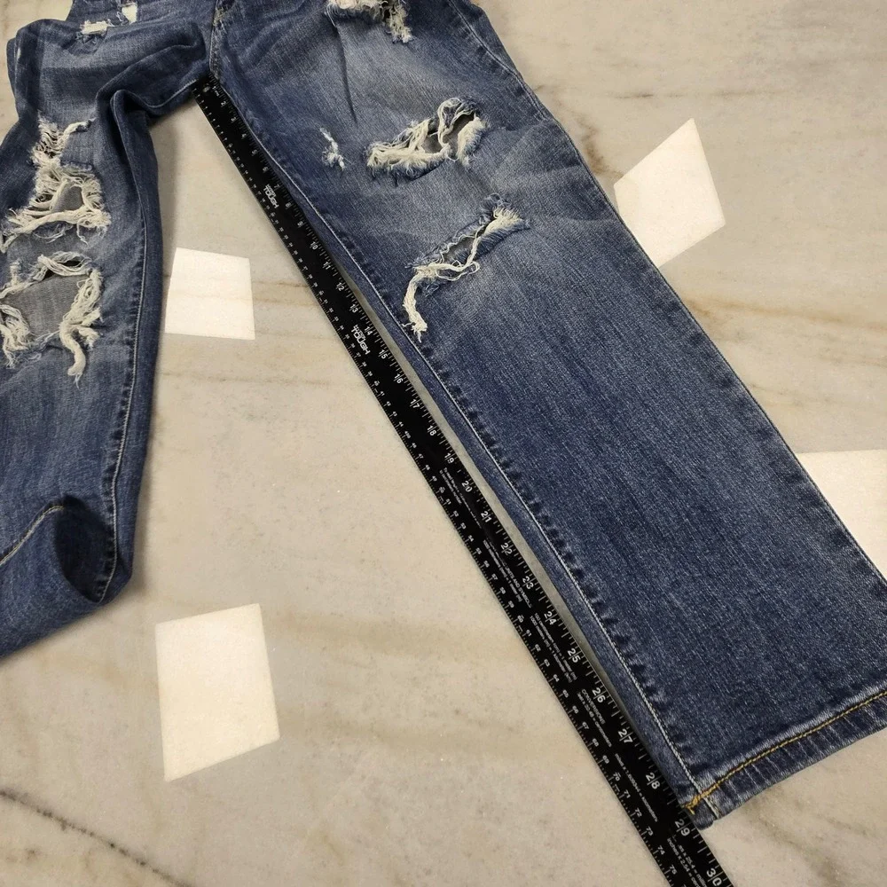 Judy Blue Boyfriend Jeans 11/30 Blue Distressed Ripped Denim Casual‎ Streetwear